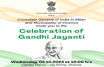 Consulate General of India, Milan will celebrate Gandhi Jayanti in ...