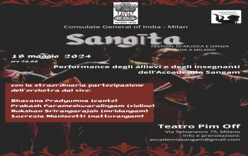 Come and join us for an evening of Indian music and dance “Sangita” in Milan on 18thMay 2024, organized by the Consulate General of India in Milan in association with Accademia Sangam. More details in the flyer below.