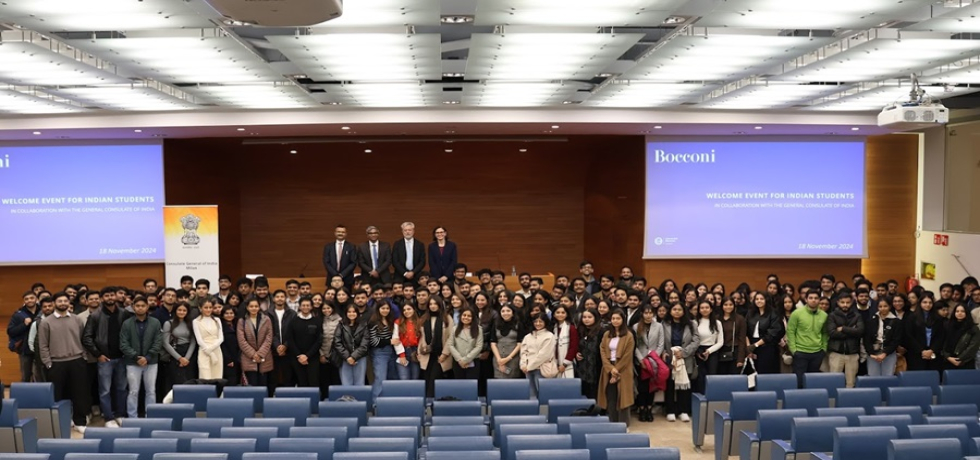 Consulate organized a welcome event for Indian students in Bocconi University in Milan on 18 November 2024