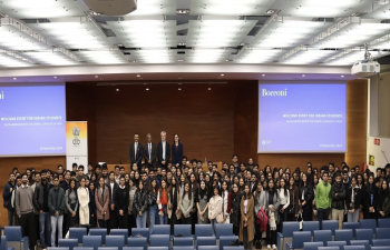 Consulate organized a ‘Welcome Event’ for Indian students pursuing various courses at the Bocconi University, Milan on 18 November 2024.   Consul General Lavanya Kumar briefed the students about various activities being undertaken by the Consulate for the welfare of Indian students. University Dean for International Relations Prof Francesco Saita and the Director for International Relations Sonia Albertazzi also attended the event. Consul Raj Kamal also participated in this interaction with students.