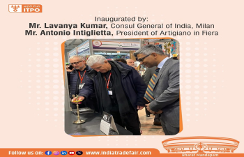 India pavilion at Artigiano In Fiera was inaugurated by Consul General Lavanya Kumar and President of Artigiano in Fiera Antonio Intiglietta on 02 December 2024. Various artisans, master craftsmen, and sellers from different councils of India including Handloom Export Council of India (HEPC), Powerloom Development &Export Promotion Council (PDEXCIL),  National Jute Board (NJB), India Trade Promotion Organization (ITPO), and Export Promotion Council for Handicrafts (EPCH) participated in this fair.