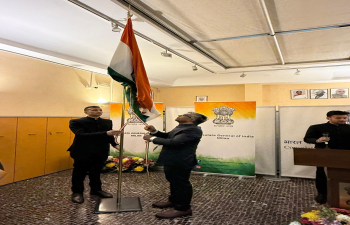 Consulate General of India, Milan enthusiastically celebrated the 76th #RepublicDay2025 on 26 January. Consul General unfurled the flag, followed by the audience singing the national anthem. He then read out the address of the Hon'ble President of #India to the nation and detailed the ongoing community outreach efforts by the Consulate.